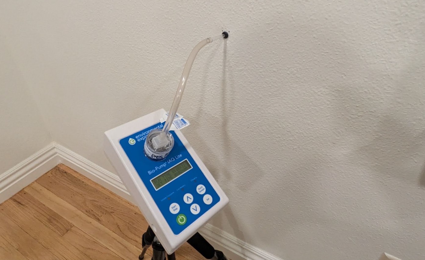 Mold inspection in Sherman Oaks, CA home.  Surface swab sampling. Environmental testing.